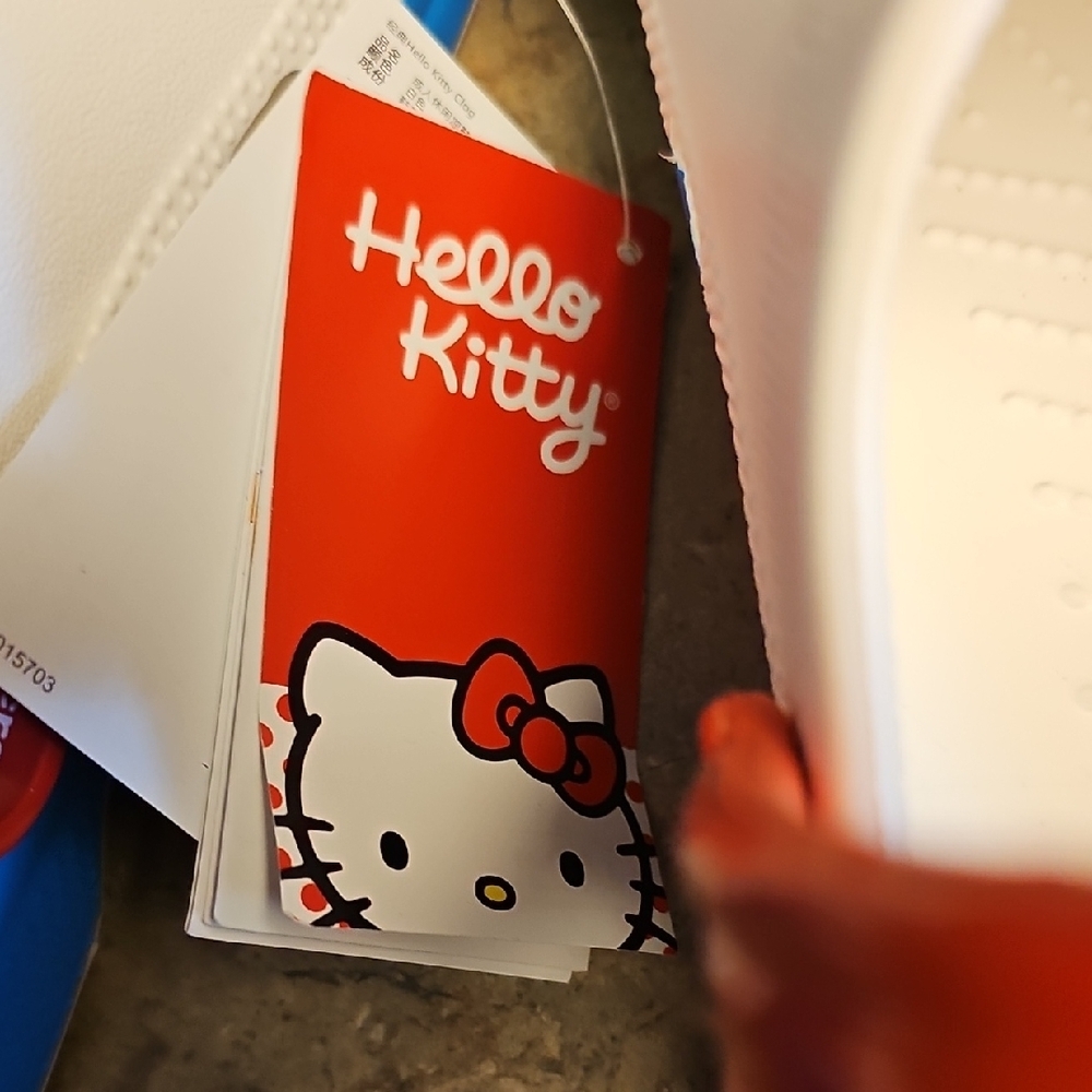Hello Kitty Women's 12 Mens 10 Size Classic Crocs - Red and White - Picture 11 of 12